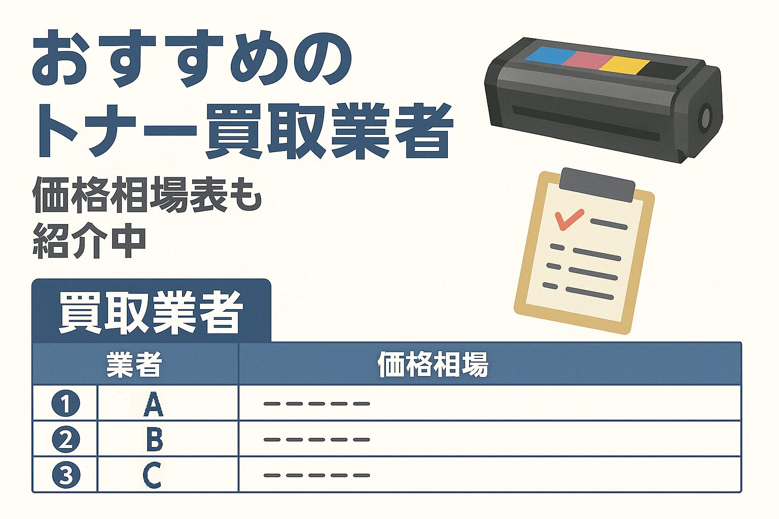 おすすめのトナー買取業者5選！価格相場表も紹介中